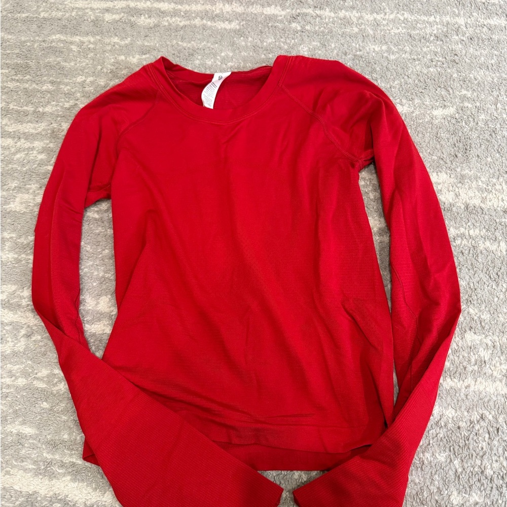 lululemon athletica Vibrant Red Long Sleeve Tee